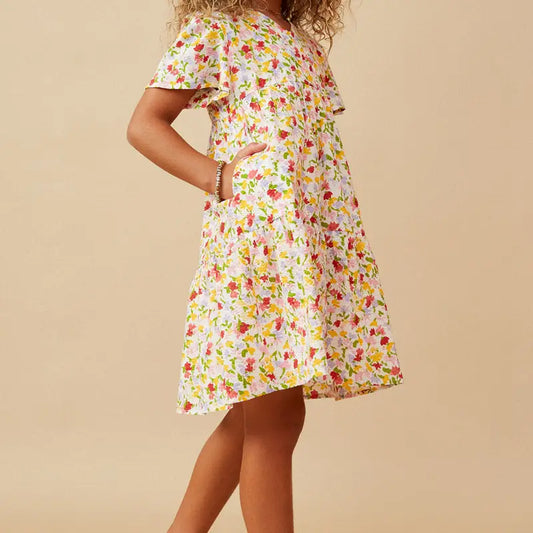 Tween V-Neck Dress - Ditzy Floral