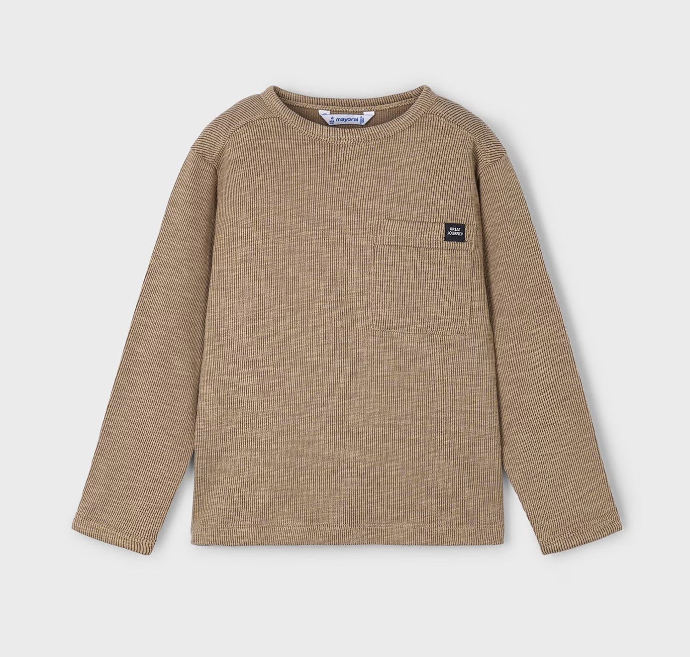 4082 - Boys Rib Knit Tee - Taupe