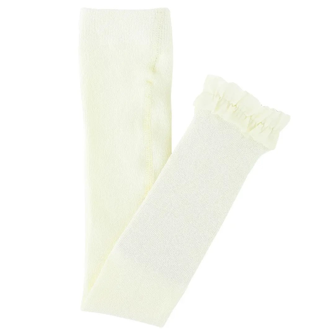 Footless Ruffle Tights - Ivory