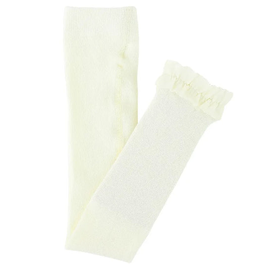 Footless Ruffle Tights - Ivory