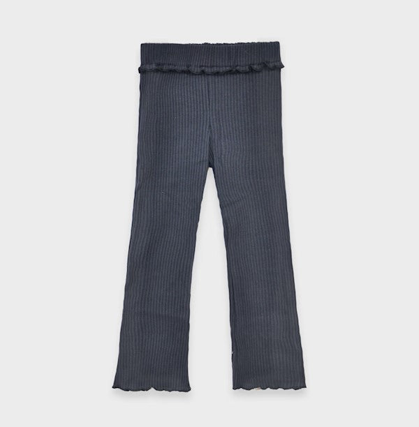 4717 - Girls Ribbed Flare Legging - Navy