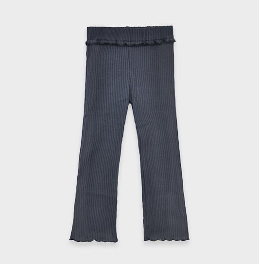 4717 - Girls Ribbed Flare Legging - Navy