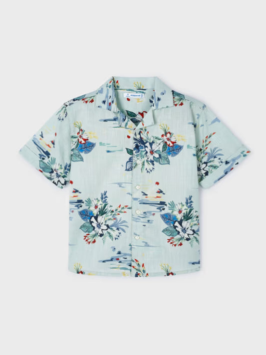 3114- Boys Hawaiian Shirt - Mint
