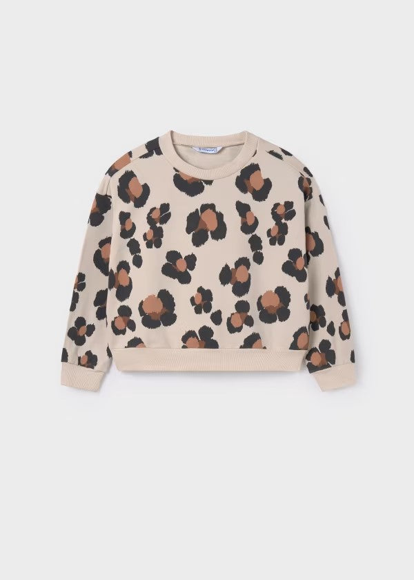 7470 - Tween Sweatshirt - Cream Leopard