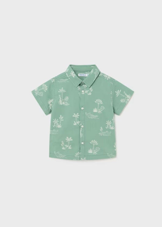 1112 - Baby Short Sleeve Button Down - Palms