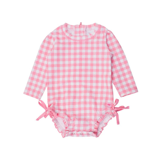 Gingham One Piece Swimsuit - Bubblegum