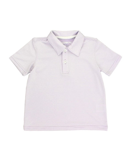 Performance Polo Shirt - Lavender Stripe