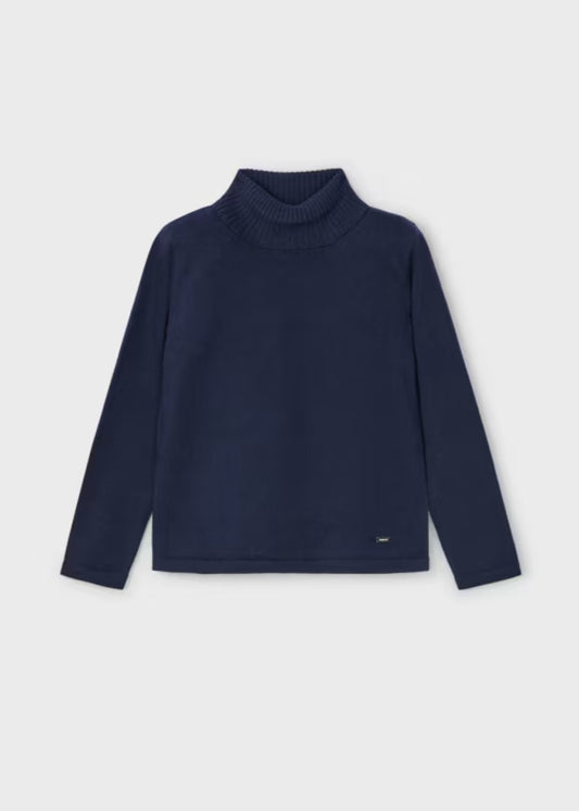 313 - Girls Turtleneck Sweater - Navy