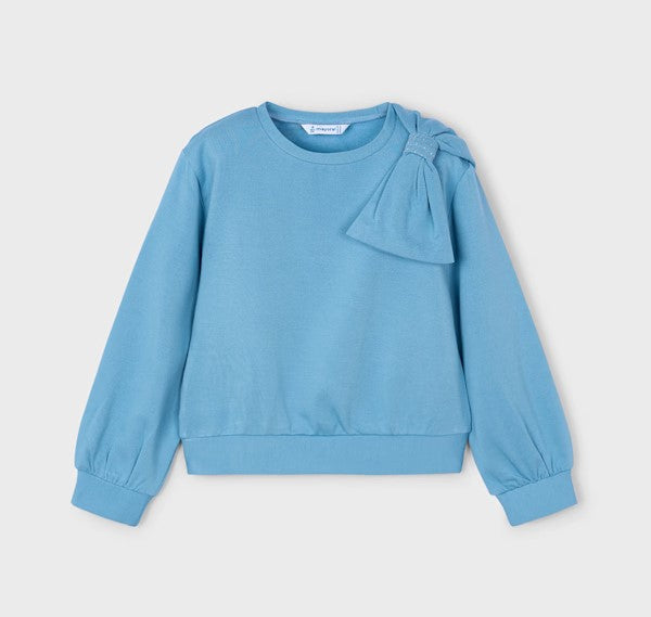 4434 - Girls Bow Sweatshirt - Ocean
