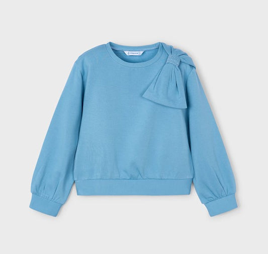 4434 - Girls Bow Sweatshirt - Ocean