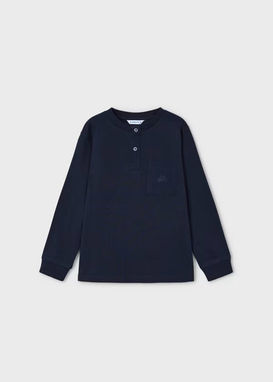 4047 - Boys Henley Tee - Navy