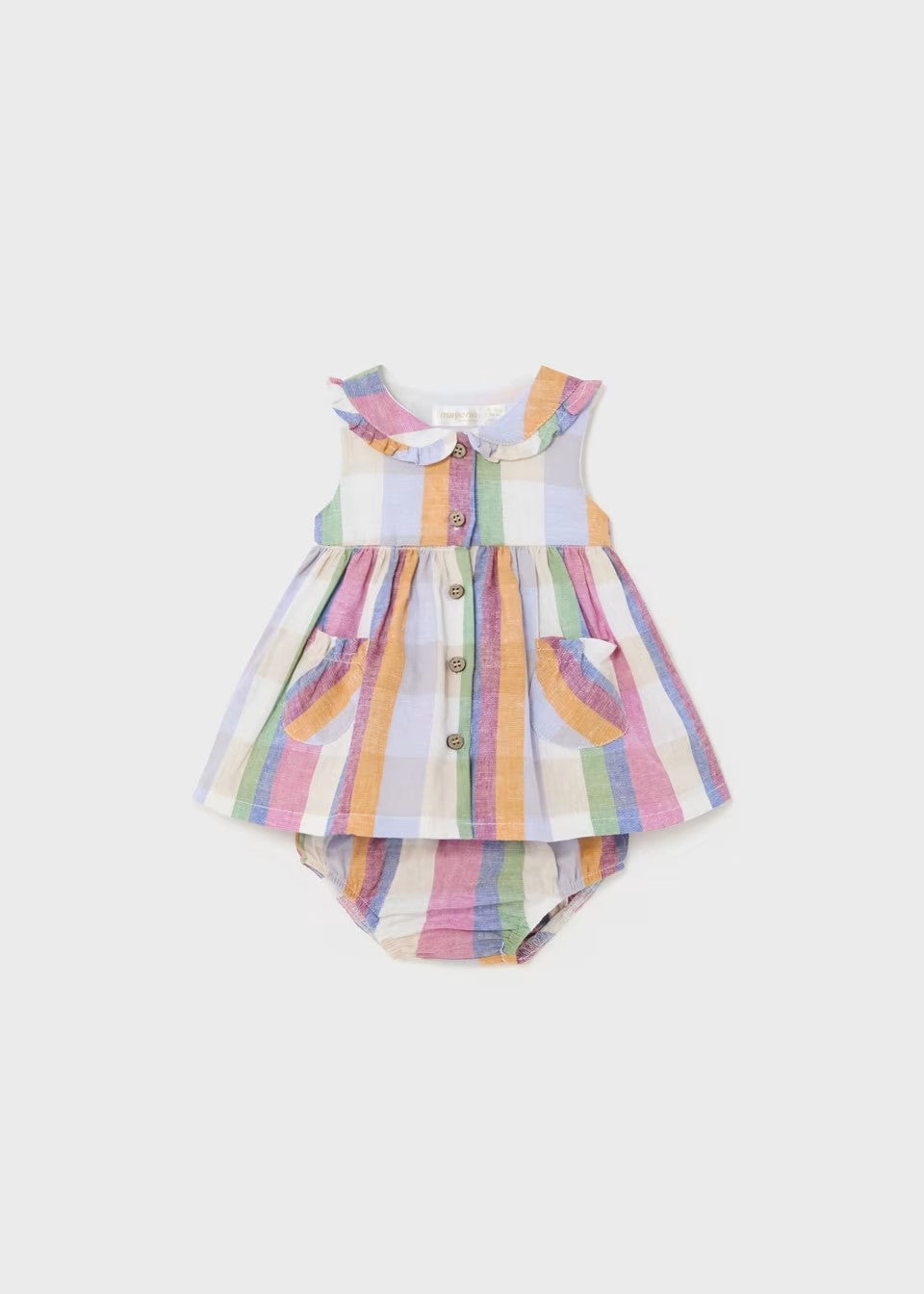 1835 - Infant Striped Dress - Multi