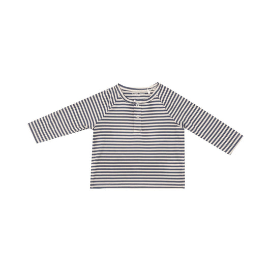 Baby Henley Tee - Navy Stripe