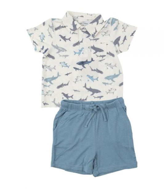 Polo Shirt and Short Set - Sharks
