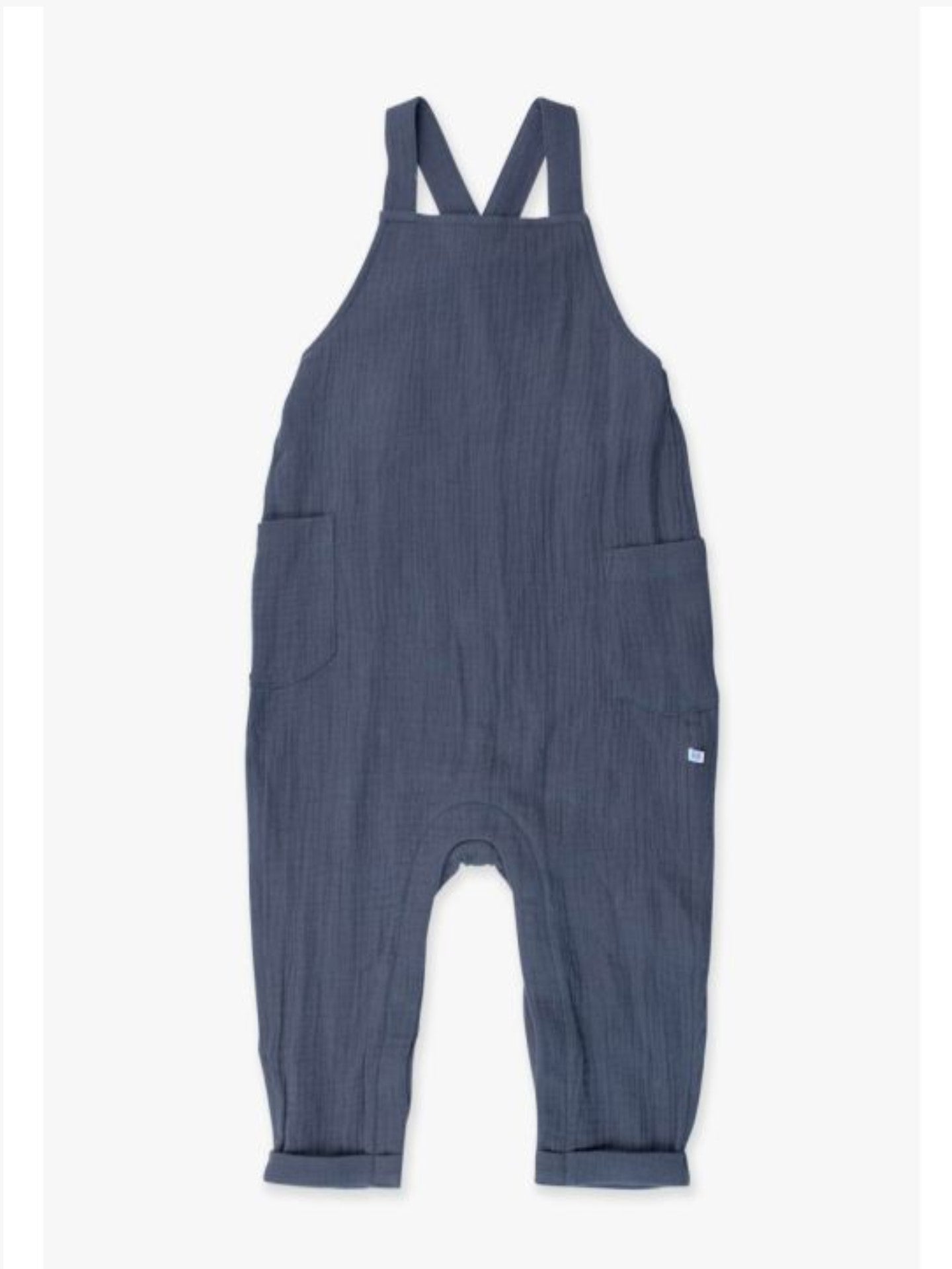 Muslin Overall Romper - Slate Blue