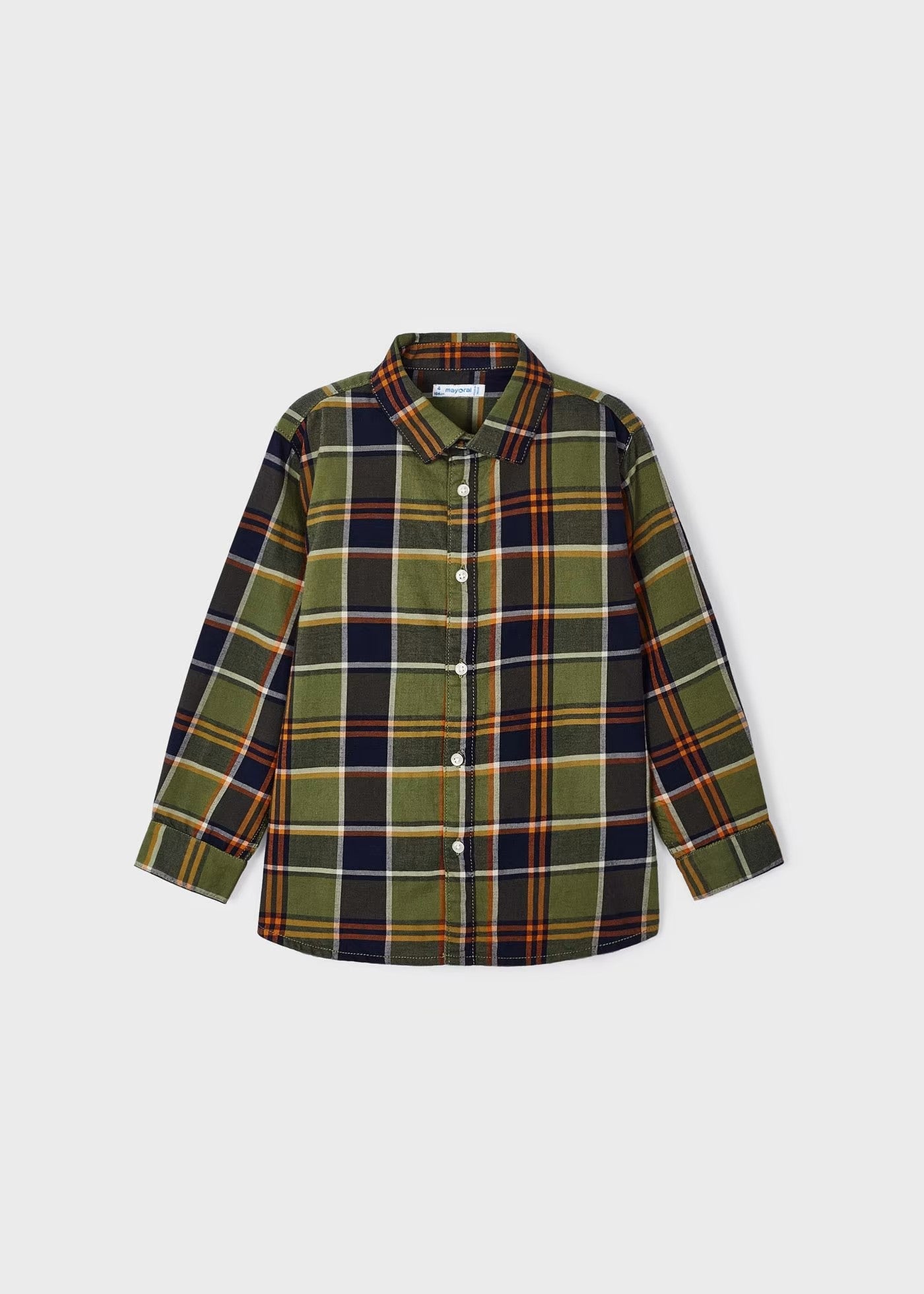 4109 - Button Down Shirt - Olive Plaid