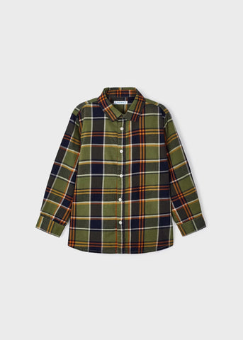 4109 - Button Down Shirt - Olive Plaid