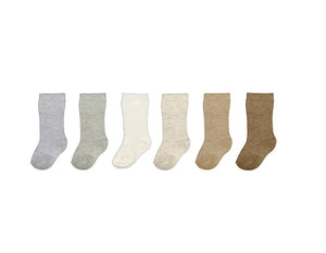 9655 - Infant Sock 6 Pc Set - Neutrals