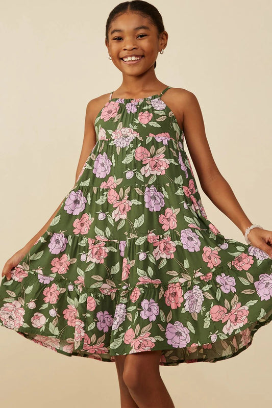 Tween Tiered Dress - Floral