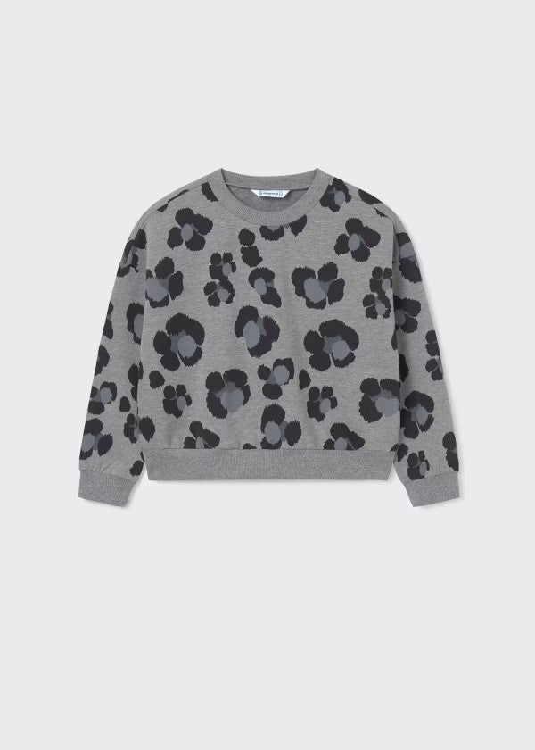 7470 - Tween Sweatshirt - Gray Leopard