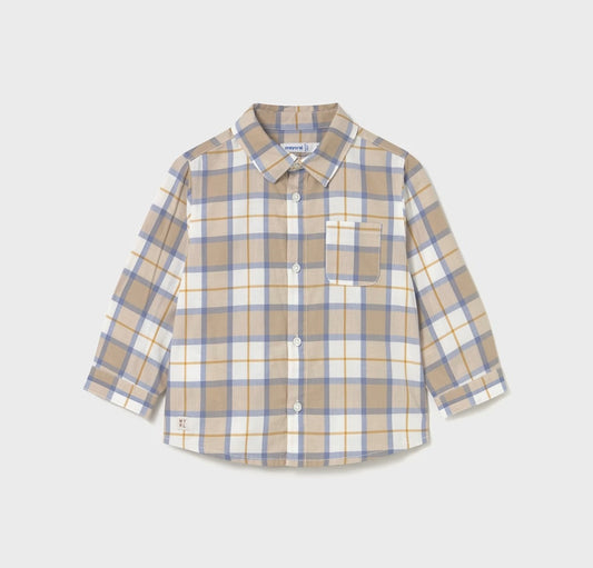 2109 - Baby Button Down - Blue & Tan