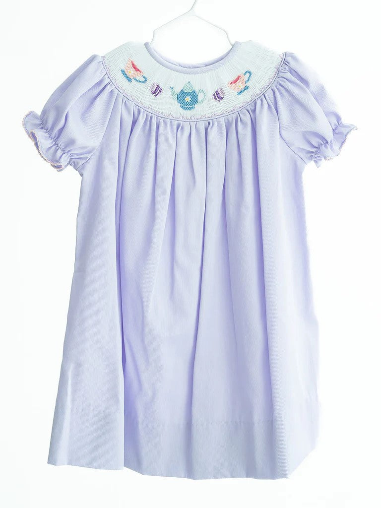 Tea Time Smocked Dress - Purple