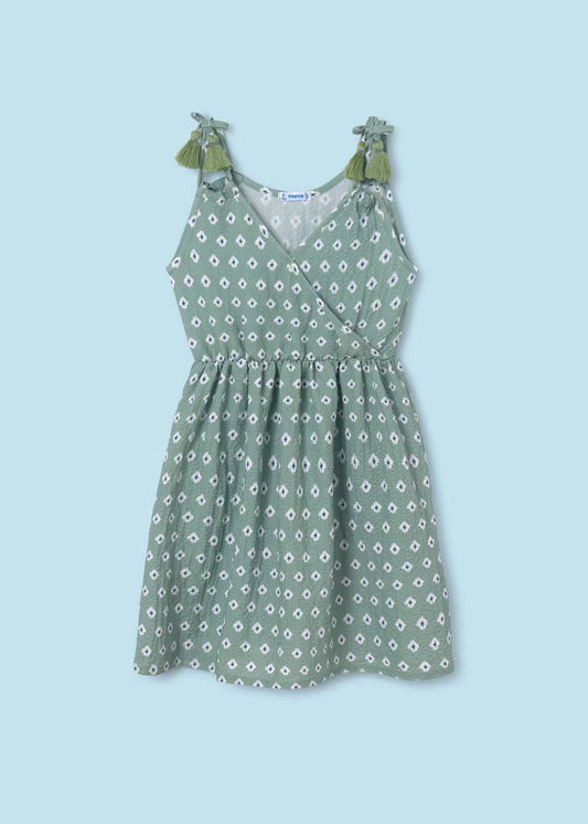 6951 - Tween Printed Dress - Green