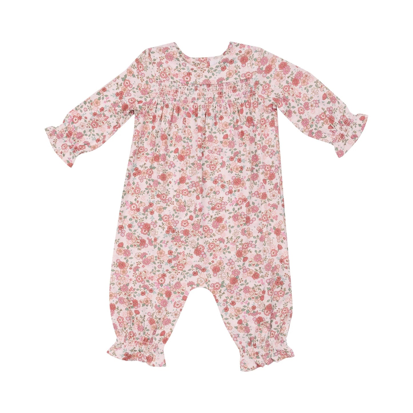 Smocked Bamboo Romper - Pretty Calico