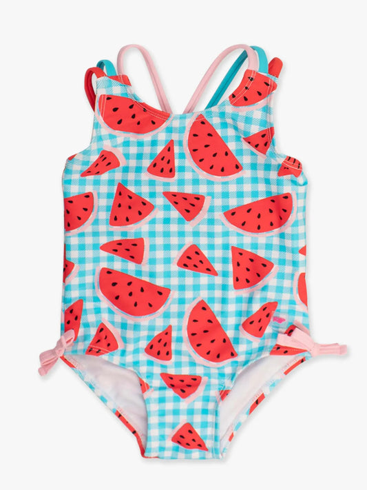 Cross-Back Swimsuit - Watermelon
