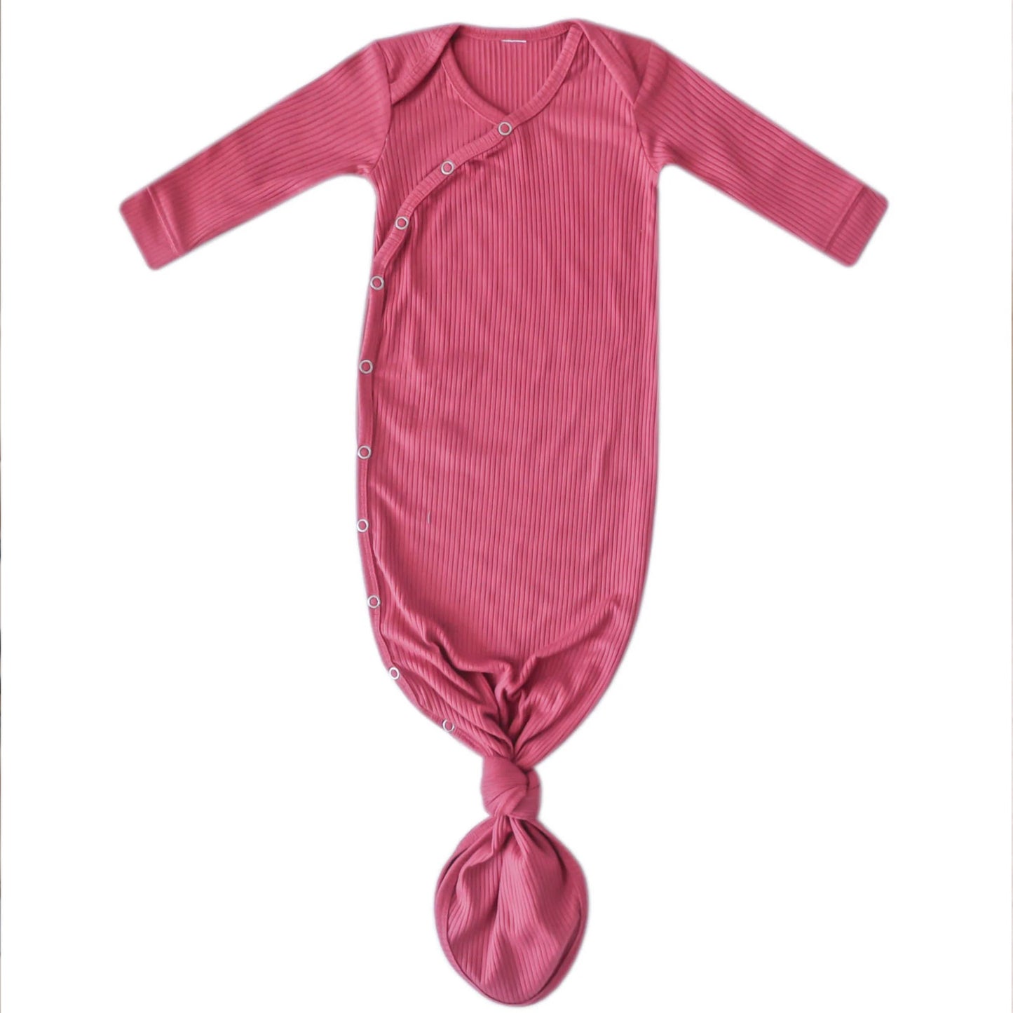 Rib Knit Knotted Gown - Berry