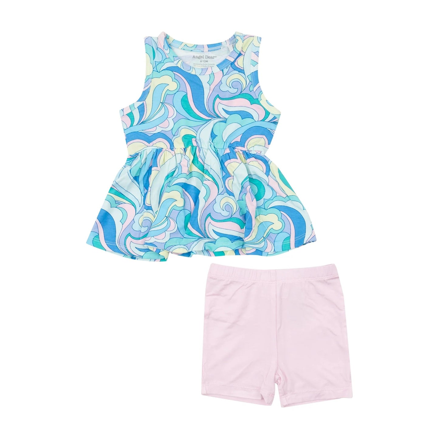 Peplum Tank and Short Set - Swirl