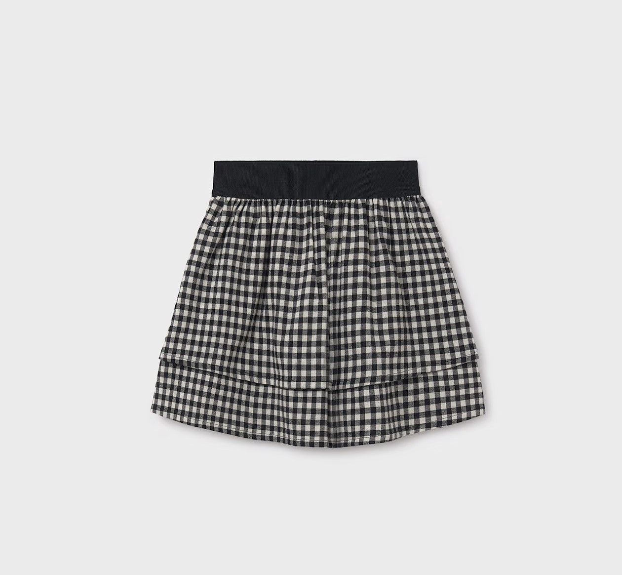 7906 - Tween Flannel Skirt - Black Check