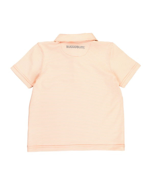 Performance Polo Shirt - Peach Stripe