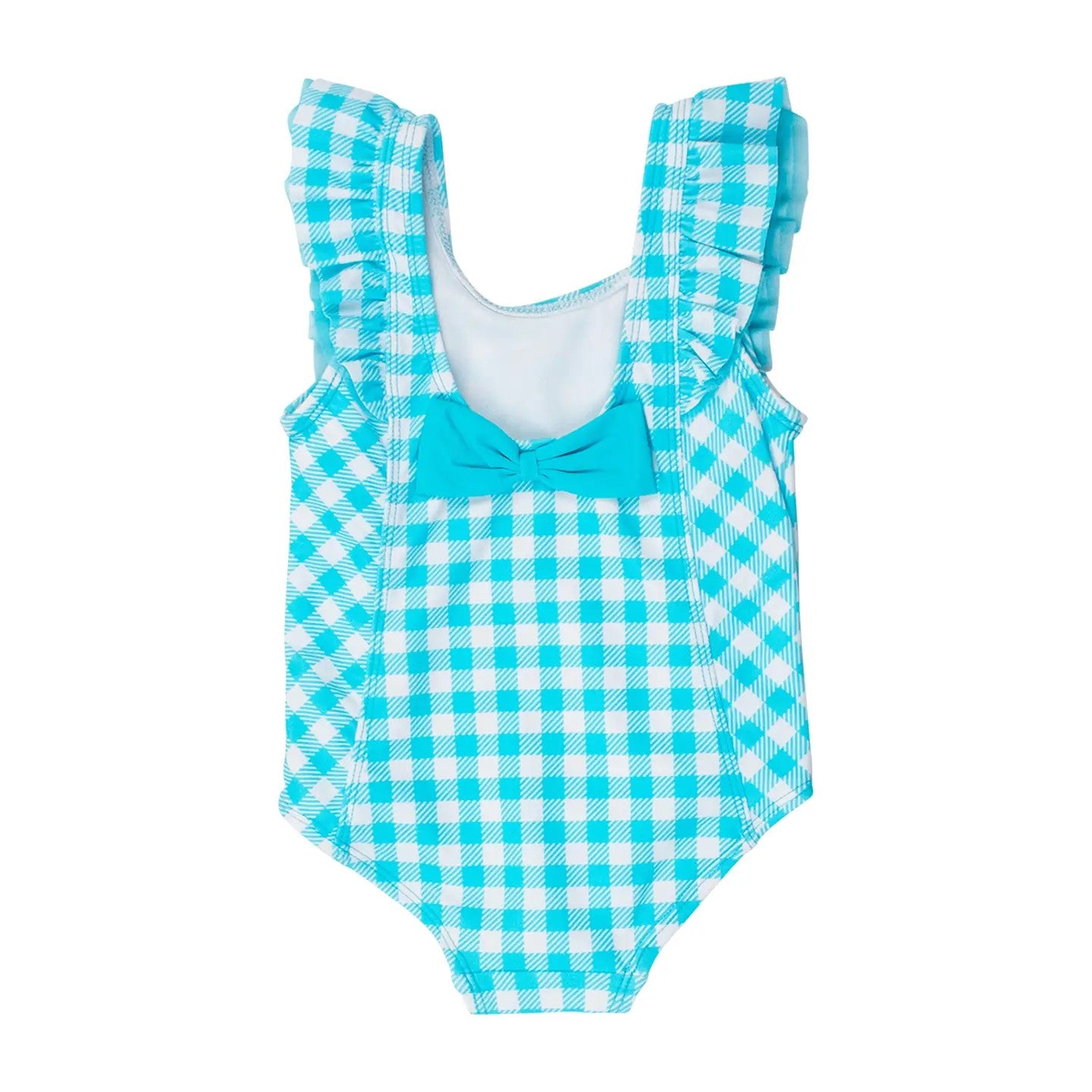 Waterfall Swimsuit - Bright Aqua Gingham