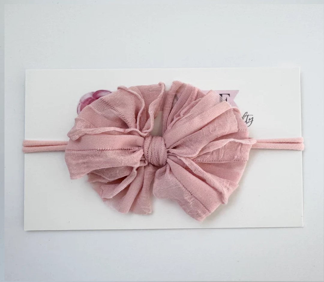Skinny Headband Bow - Paris Pink