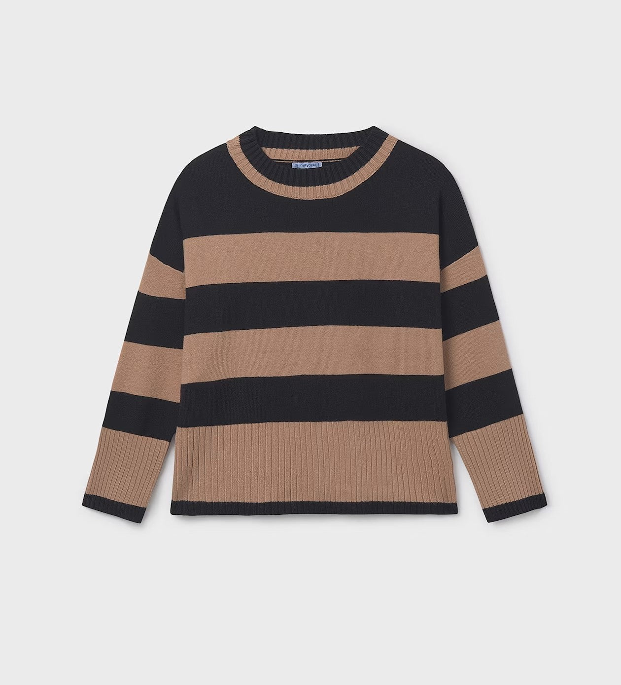 7311 - Tween Stripe Sweater - Black & Tan