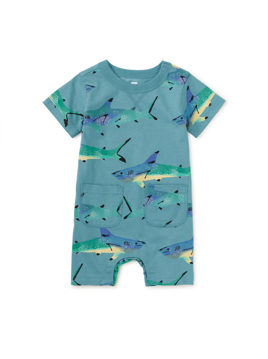 Baby Shortie Romper - Painted Shark