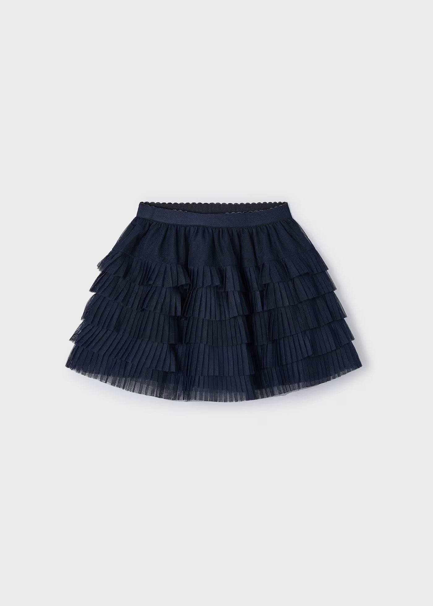 4902 - Pleated Tulle Skirt - Navy