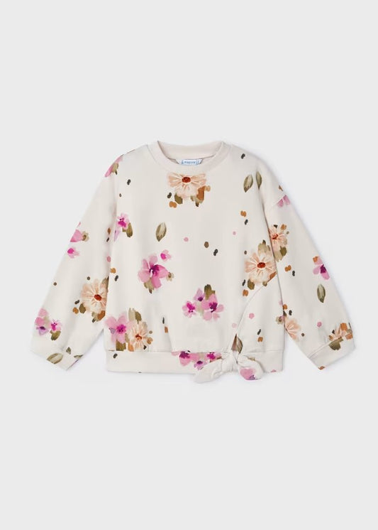 4481 - Girls Sweatshirt - Cream Floral