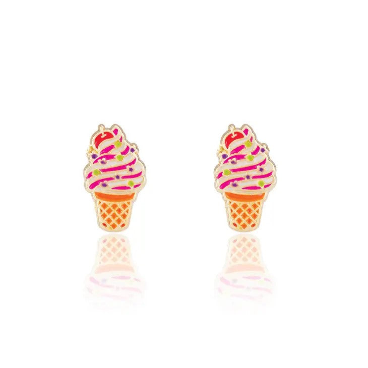 Cutie Stud Earrings - Swirl Ice Cream