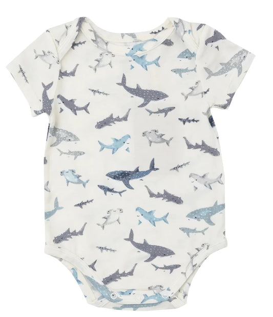 Short Sleeve Bodysuit - Sharks