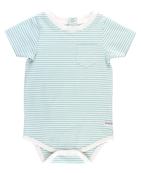 Pocket Bodysuit - Aqua Stripe