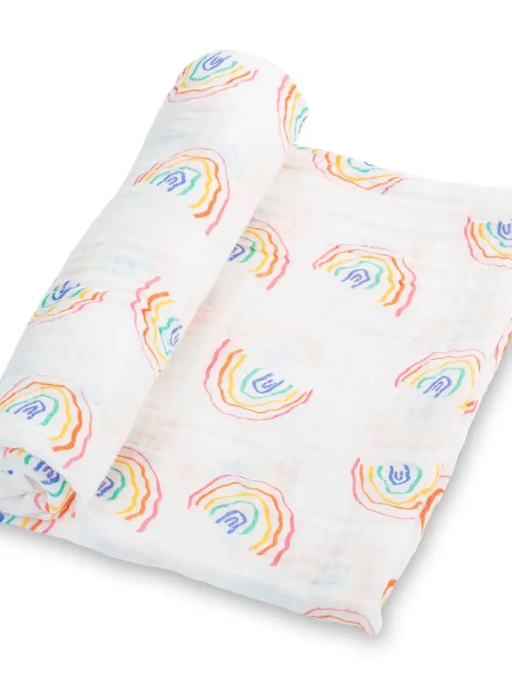 Muslin Swaddle Blanket - Rainbows