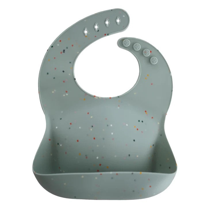 Silicone Bucket Bib - Confetti Teal