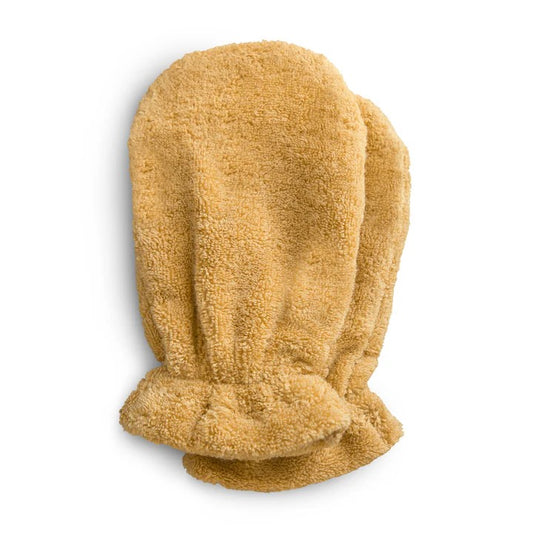 Cotton Bath Mitt 2pk - Mustard