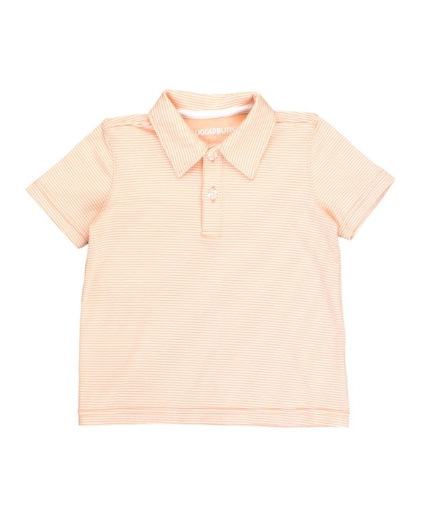 Performance Polo Shirt - Peach Stripe