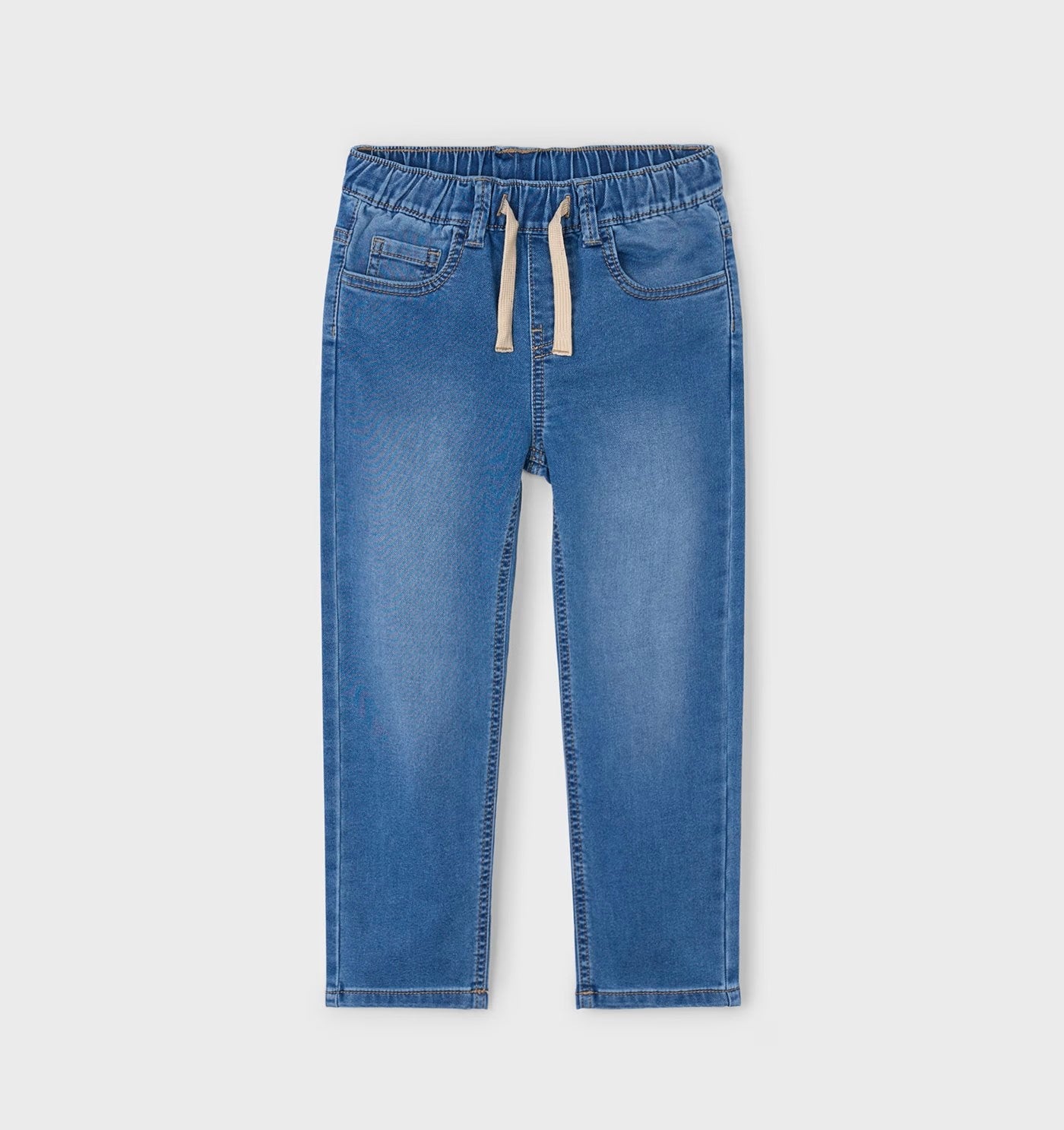 4566 - Tie Waist Denim - Medium Wash