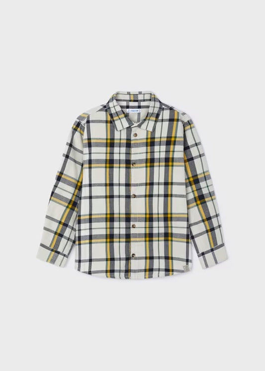 4115 - Boys Button Down - Navy Plaid