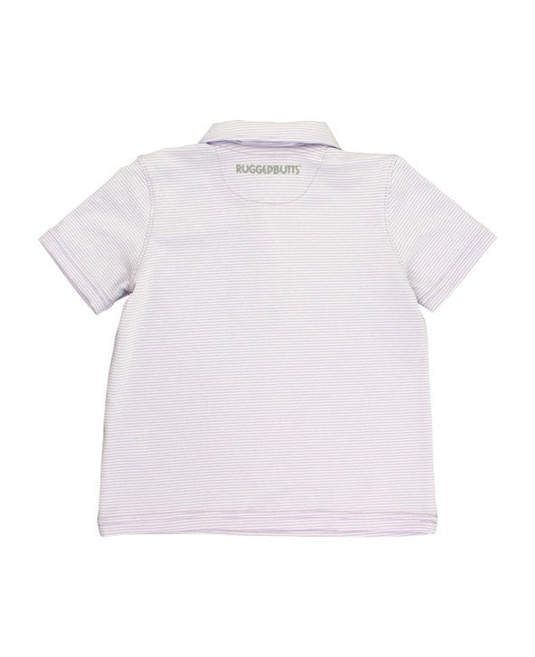 Performance Polo Shirt - Lavender Stripe