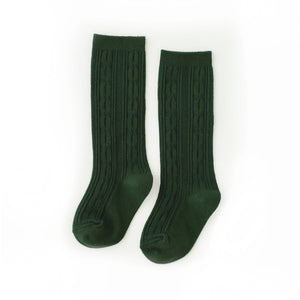 Cable Knit Knee Sock - Forest